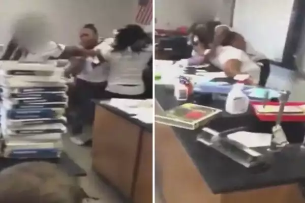 Shameless Female Teachers Engage Themselves In A Huge Fight As Students Rush To Separate Them Photos
